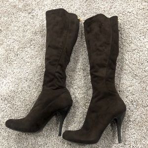 Guess Brown Suede Knee High Boots Size 7